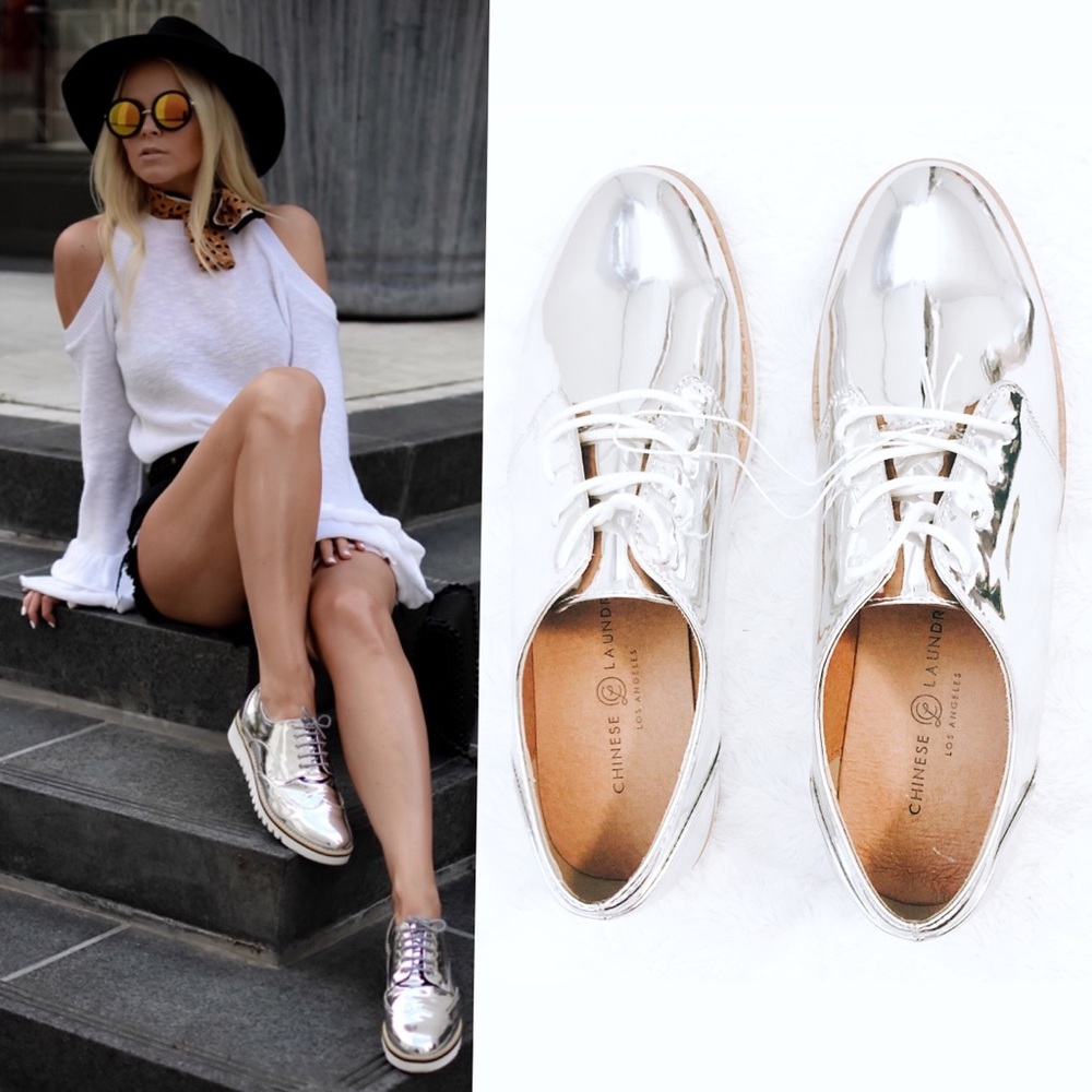 Chinese Laundry • Metallic Chunky Platform Oxford
